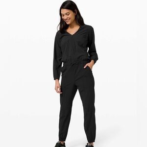 Lululemon Sz 8 Dynamic Days Black Athleisure Casual Jumpsuit